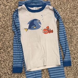 Hanna Anderson Pixar Finding Nemo Blue and White Pajama Set